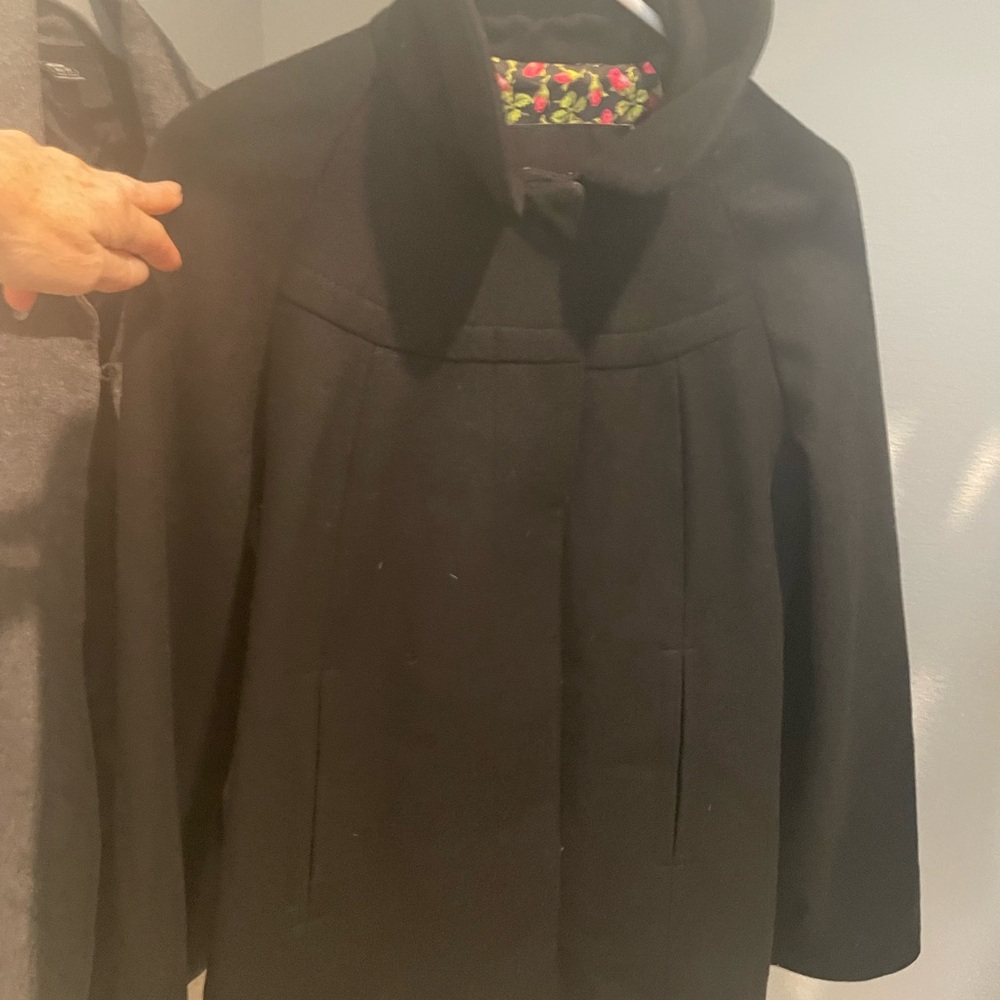 Betsey Johnson Black Wool Coat - Size 4